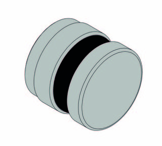 Punktfäste Ø 50mm justerbar, glas  10-13,52mm, svart