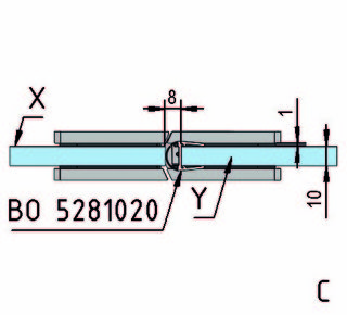 Gångjärn Santos G/G 180°,          svart, 1 par
