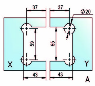 Gångjärn Santos G/G 180°,          svart, 1 par