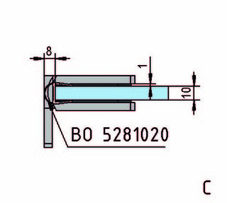 Gångjärn Santos G/V 90°            enkelsidigt, svart, 1 par