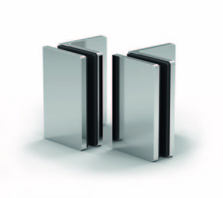 Hörnförbindning Santos G/V 90°     enkelsidigt, blankförkromad, 1 par