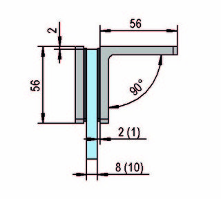 Hörnförbindning Santos G/V 90°     enkelsidigt, blankförkromad, 1 par
