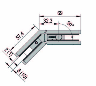 Gångjärn Santos G/G 135°, svart,   1 par