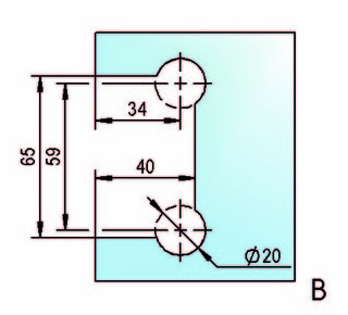Gångjärn Santos G/V 90°            enkelsidigt, RF-utseende, 1 par