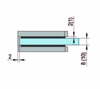Längsförbindning Santos G/V 90°,   rak form, blankförkromad, 1 par