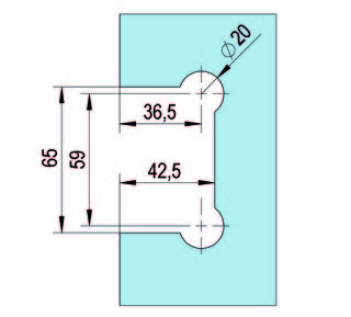 Längsförbindning Santos G/V 90°,   rak form, blankförkromad, 1 par