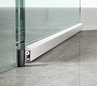 Automatisk tätningströskel, vit    RAL 9016, utanpåliggande, 1083mm