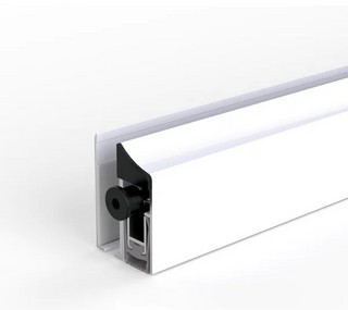 Automatisk tätningströskel, vit    RAL 9016, utanpåliggande, 1083mm