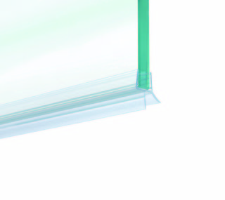 Duschdörrtätning m. vattenavvisare för 10-12mm glas, L= 2160mm