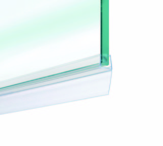 Duschdörrstätning m. vattenavvisare, för 10-12mm glas, L= 2160mm