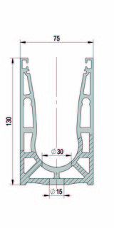 VetroMount® golvprofil 1,0 kN,     L=2500 mm, natur