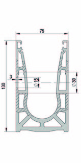 VetroMount® sidoprofil 1,0 kN,     natur, L=5000 mm
