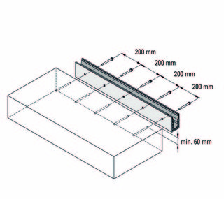 VetroMount® sidoprofil 1,0 kN,     natur, L=5000 mm