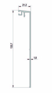 VetroMount® täckprofil lateral     för golvprofiler, natur, L=5000 mm