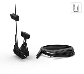 VetroMount® monteringssats med     täckprofil, L= 5000 mm, 20,76 mm