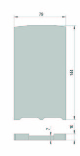 VetroMount® ändlock för sidoprofil , med täckprofiler, vänster, natur