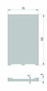 VetroMount® ändlock för golvprofil , utan täckprofiler, natur