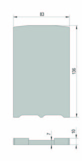 VetroMount® slutstycke för         golvprofil, med täckprofiler, natur