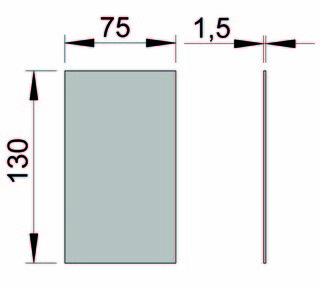VetroMount® gavel för golvprofil   för pålimning, natur