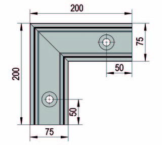 VetroMount® hörn för golvprofil,   natur