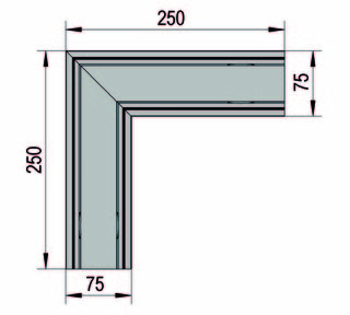VetroMount® ytterhörn för          sidoprofil, natur