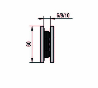 Gångjärn Juna G/G för bastu,       180°, RF-utseende, 1 par