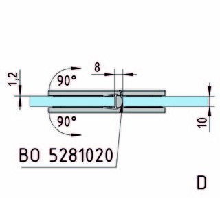 Gångjärn Juna G/G 180°, svart,     1 par