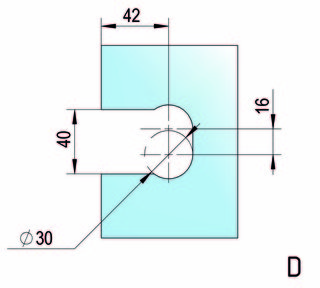 Gångjärn Juna G/V för bastu,       90° enkelsidigt, RF-utseende, 1 par