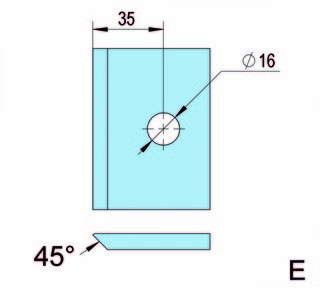 Vinkelfäste Juna G/G 90°,          svart, 1 par
