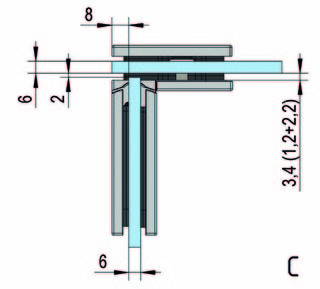 Gångjärn Juna G/G 90° enkelsidigt, svart, 1 par