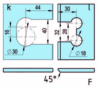 Gångjärn Juna G/G 135°,            RF-utseende, 1 par