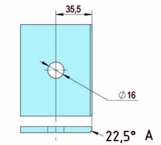 Vinkelfäste Juna G/G 135°,         RF-utseende, 1 par