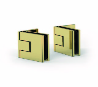 Gångjärn Juna G/V 90° enkelsidigt, polerad mässing, 1 par