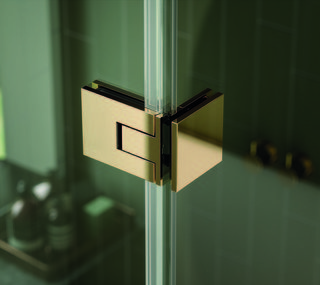 Gångjärn Juna G/V 90° enkelsidigt, polerad mässing, 1 par