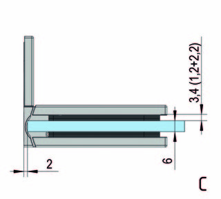 Gångjärn Juna G/V 90° enkelsidigt, borstad mässing, 1 par