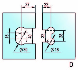 Gångjärn Juna G/G 180°,            koppar borstat, 1 par
