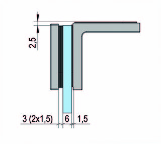 Väggfäste Juna G/V 90°,            polerad mässing, 1 par