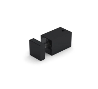 Glasanslutning, 12x12, fyrkantig,  8-12mm glas, svart, borrat