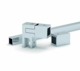 Stabiliseringsstag set Ø15 G/V,    6-10mm glas,RF stål pol., L=1000mm