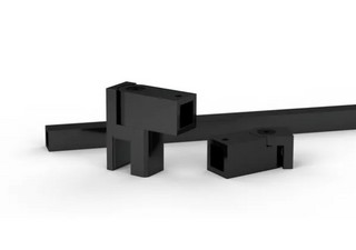 Stabiliseringsstag set Ø12 G/V,    8-10mm glas, svart, L=1210mm