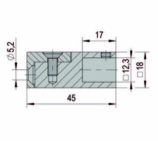 Vägganslutning fyrkantig Ø12       blankkrom, för stabiliseringsstag