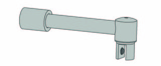 Stabiliseringsstag set Ø19 G/V,    6-10 mm glas,blankkrom L=1300mm,