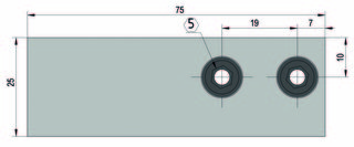 Dörrstopp för eftermontering 180°  G/G 6-10mm glas, höger blankkrom