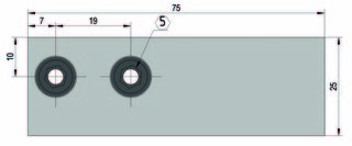 Dörrstopp för eftermontering 180°  G/G 6-10mm glas, vänster blankkrom