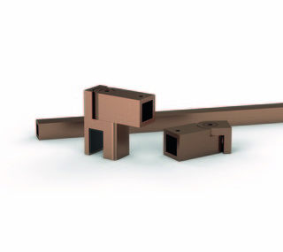 Stabiliseringsstag G/V, 8-10mm     glas, L=1210mm, koppar borstat