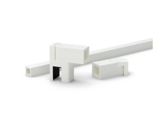 Stabiliseringsstag set 12x12 G/V,  8-10 mm glas, vit, L=1210mm