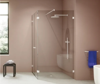 Stabiliseringsstag set 12x12 G/V,  8-10 mm glas, vit, L=1210mm