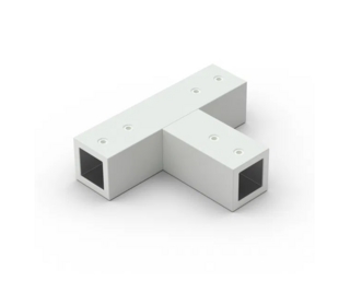 Trepunktsanslutning 12x12,         fyrkantig, 90°, vit