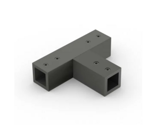 Trepunktsanslutning 12x12,         fyrkantig, 90°, grafit matt