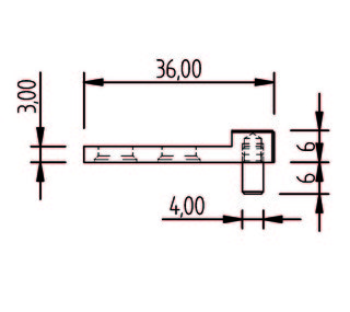 Glasdörrgångjärn Swing kantig      liten 20 mm